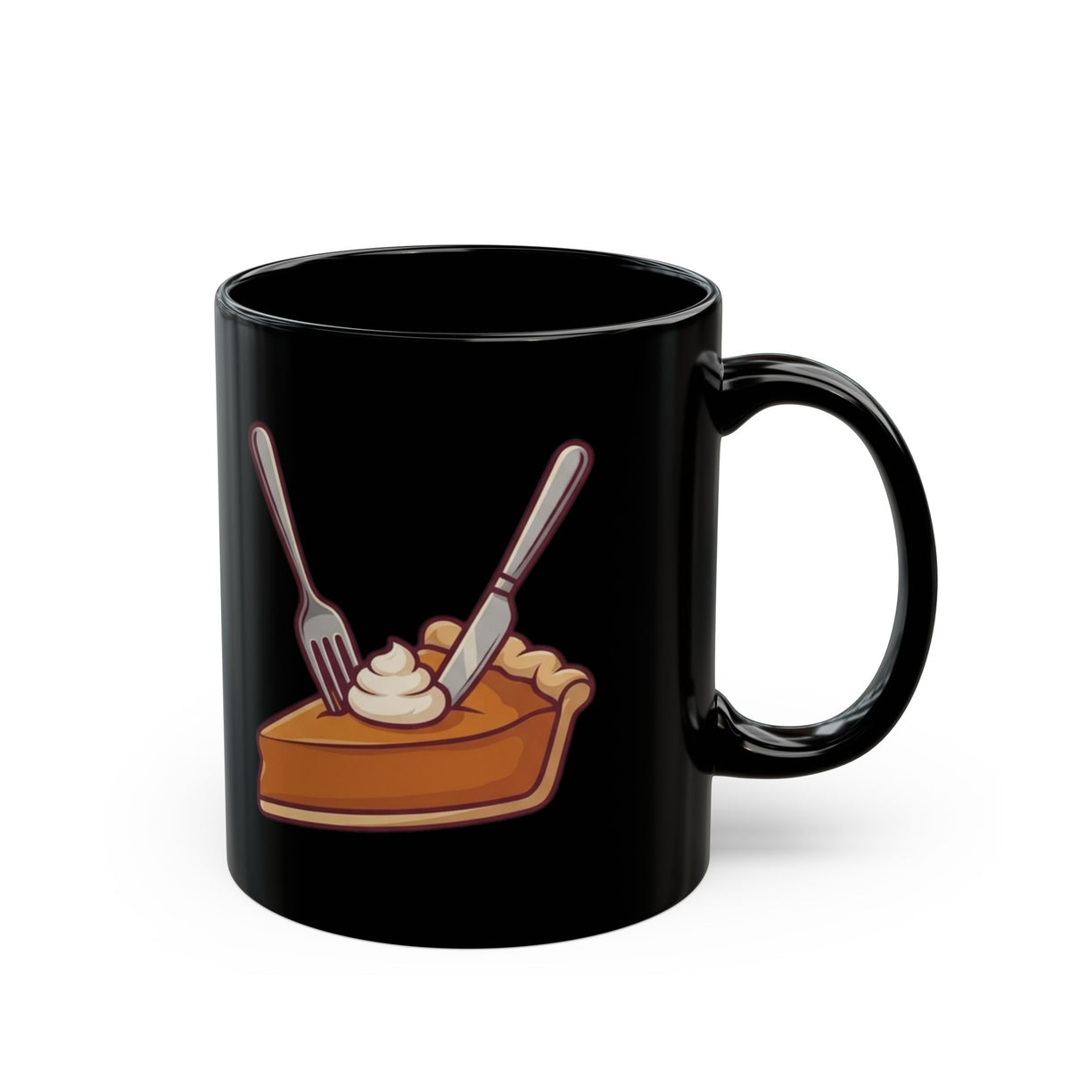 "Life Is Short - Eat" Black Ceramic Mug — Graphic