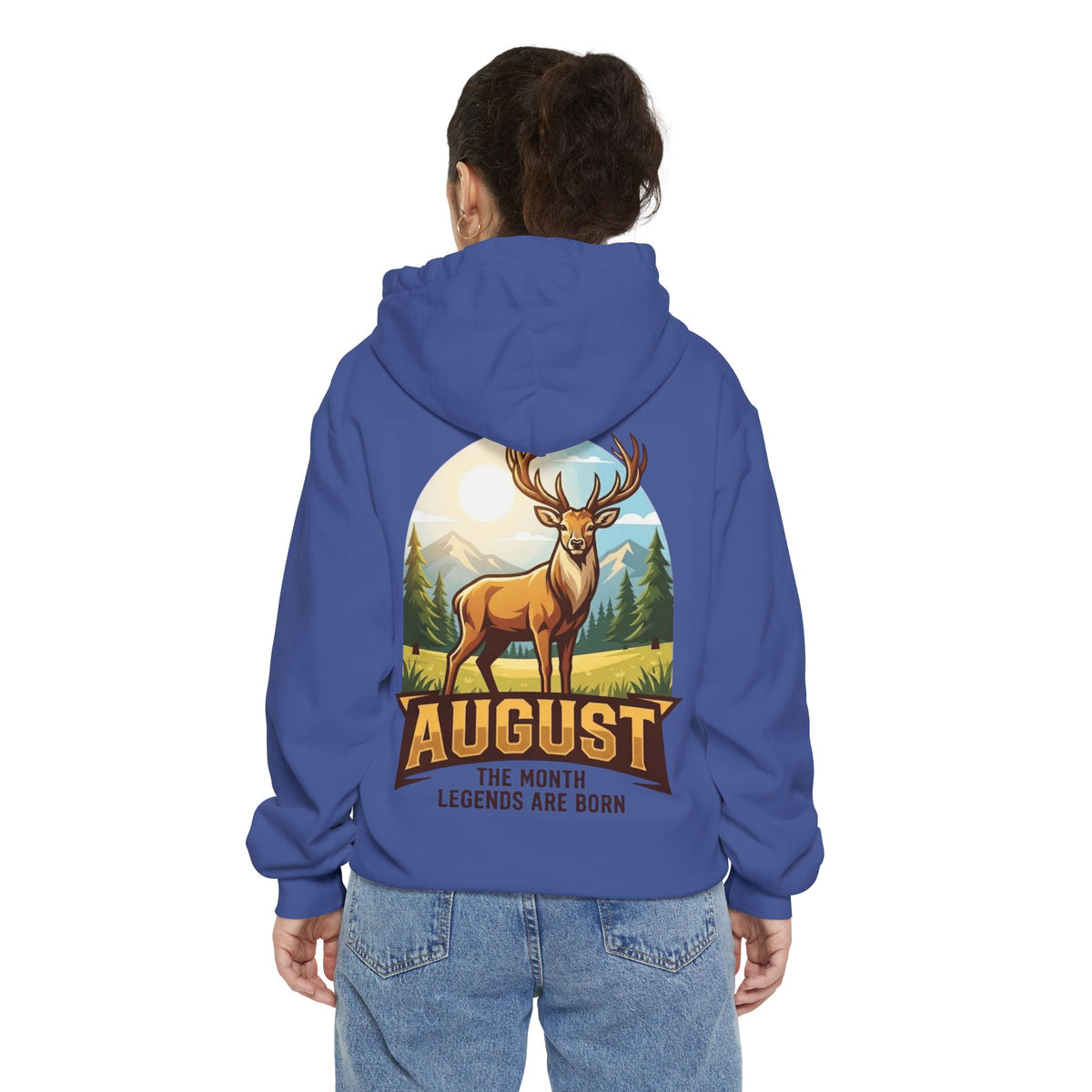 Color: Flo Blue | August Legend Garment-Dyed Hoodie