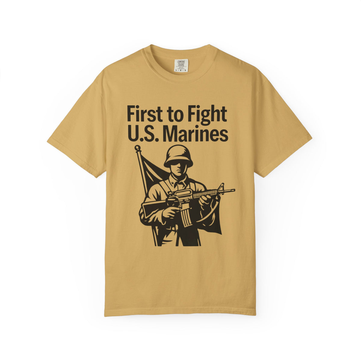 Color: Mustard | First to Fight Unisex Garment-Dyed T-shirt