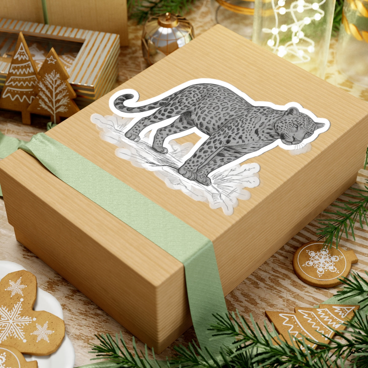 "Pencil Sketch Art Leopard" Sticker — Main