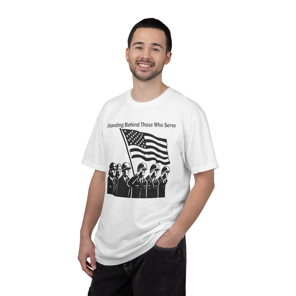 "Standing Behind Those Who Serve" Unisex Garment-Dyed T-shirt