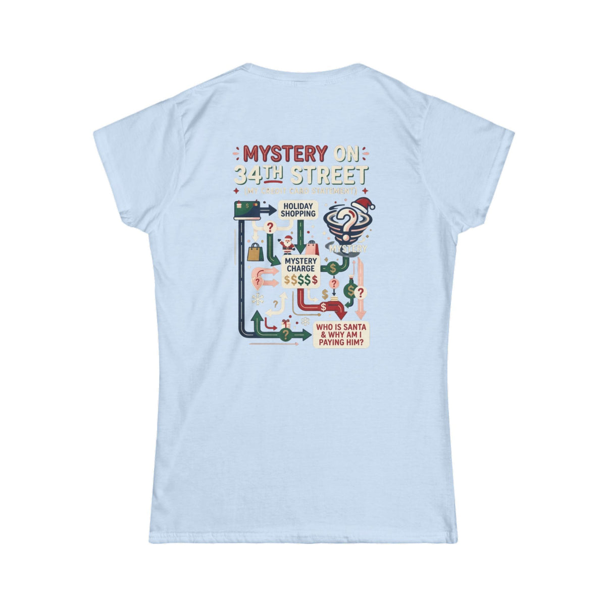Color: Light Blue | Mystery On 34th Street Women's Tee