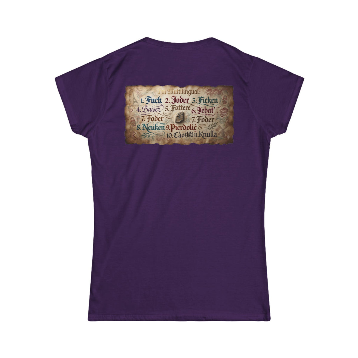 Color: Purple | Multilingual Women's Tee