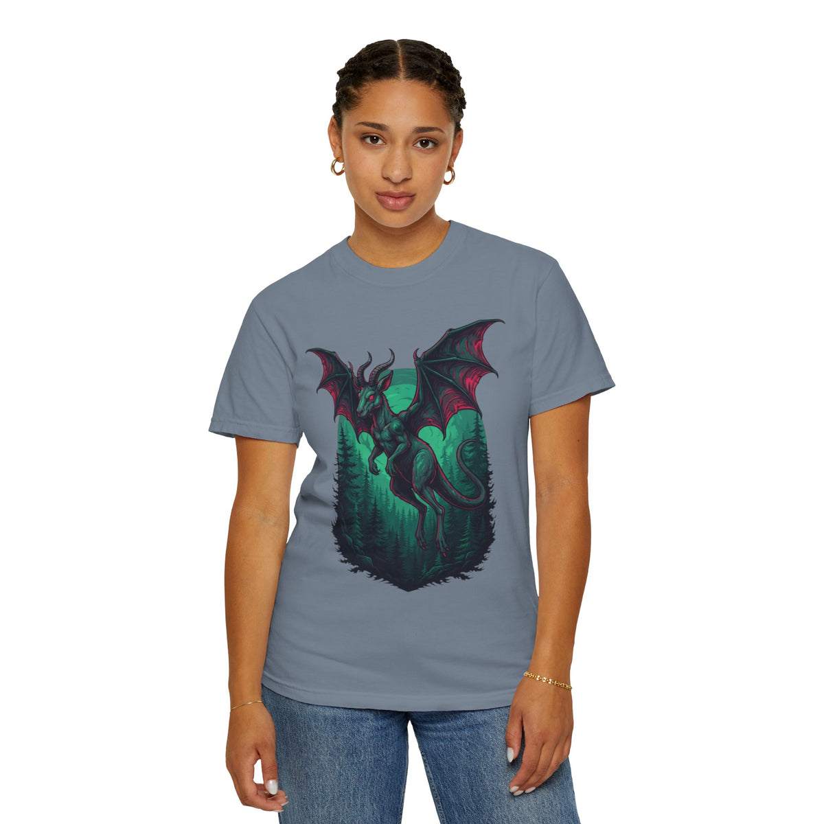 Color: Blue Jean | The Jersey Devil (New Jersey, USA) Unisex Garment-Dyed Tee