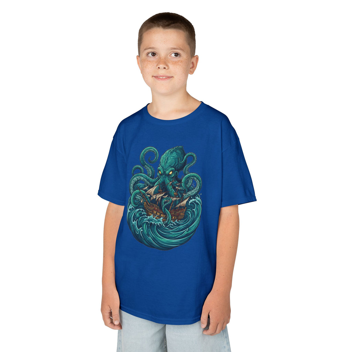 Color: Royal | The Kraken (Norse-Global Maritime) Kids Tee