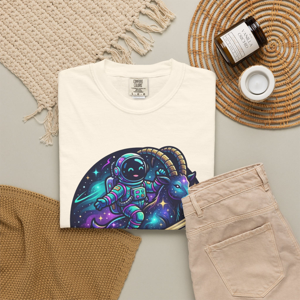 "Space Explorer Capricorn" Unisex Garment-Dyed Tee