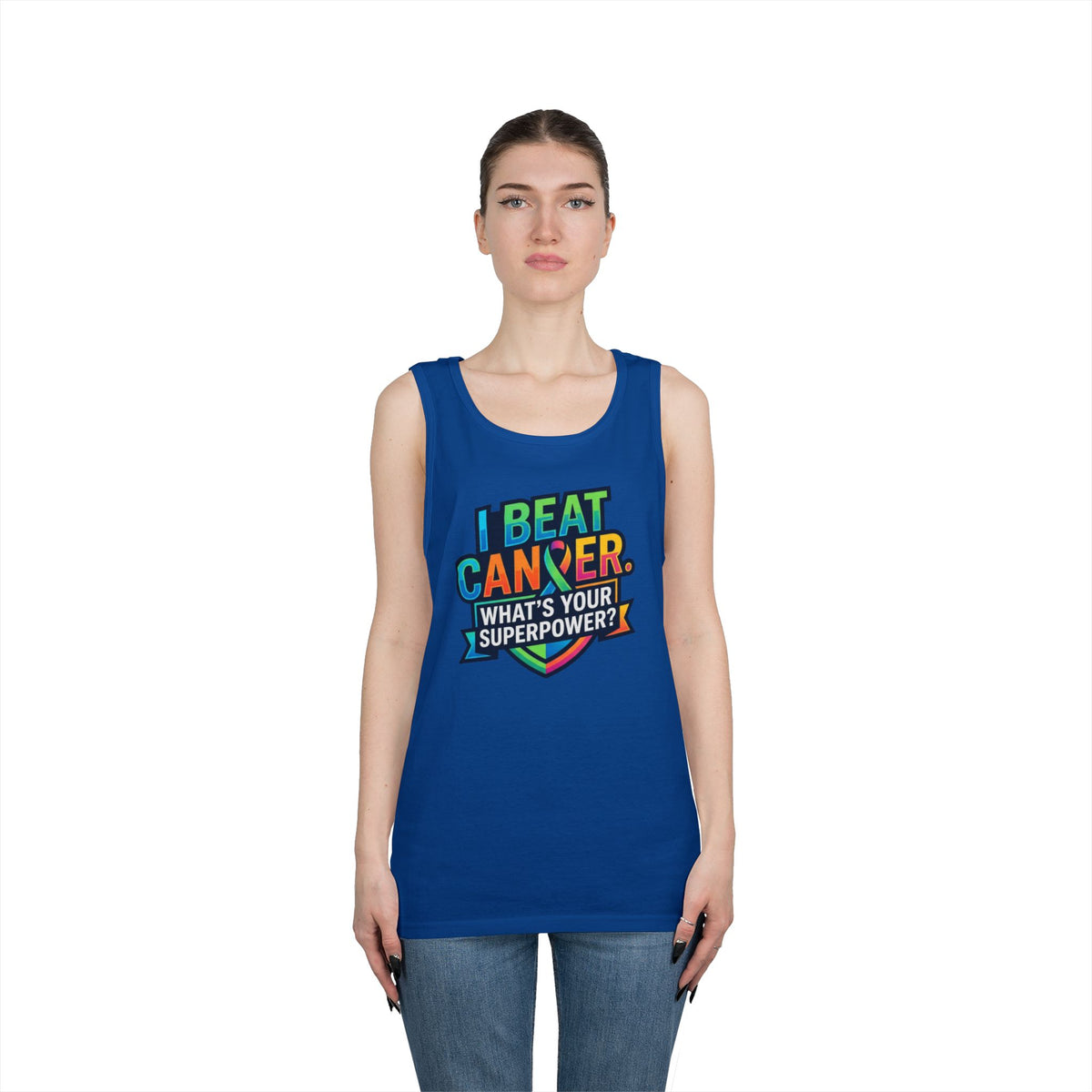 Color: Royal | I Beat Cancer - What is Your Superpower Tank Top