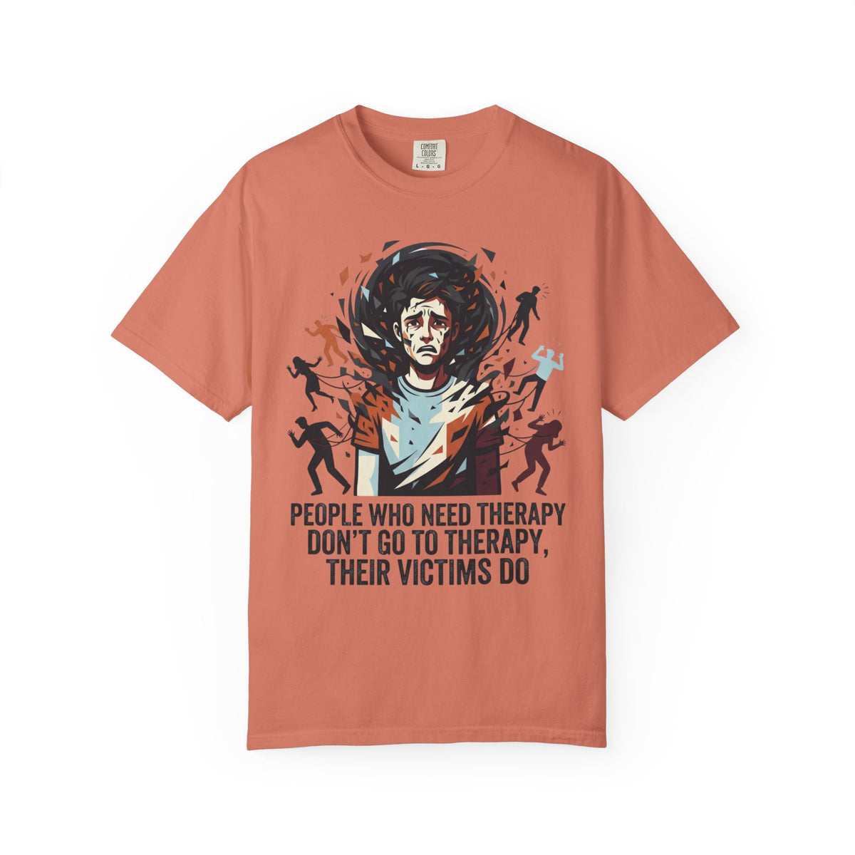 Color: Terracotta | Therapy Needed Unisex Garment-Dyed Tee