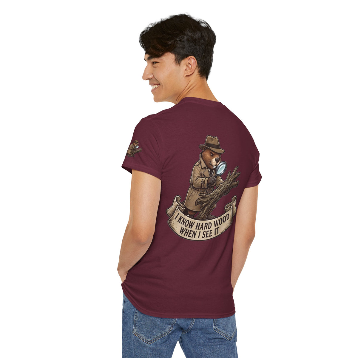 Color: Maroon | I Know Hard Wood Premium Graphic Tee
