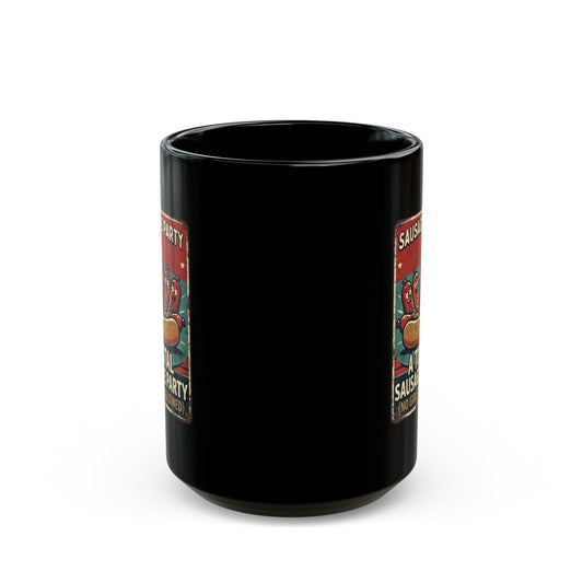 "Sausage Party" Black Ceramic Mug