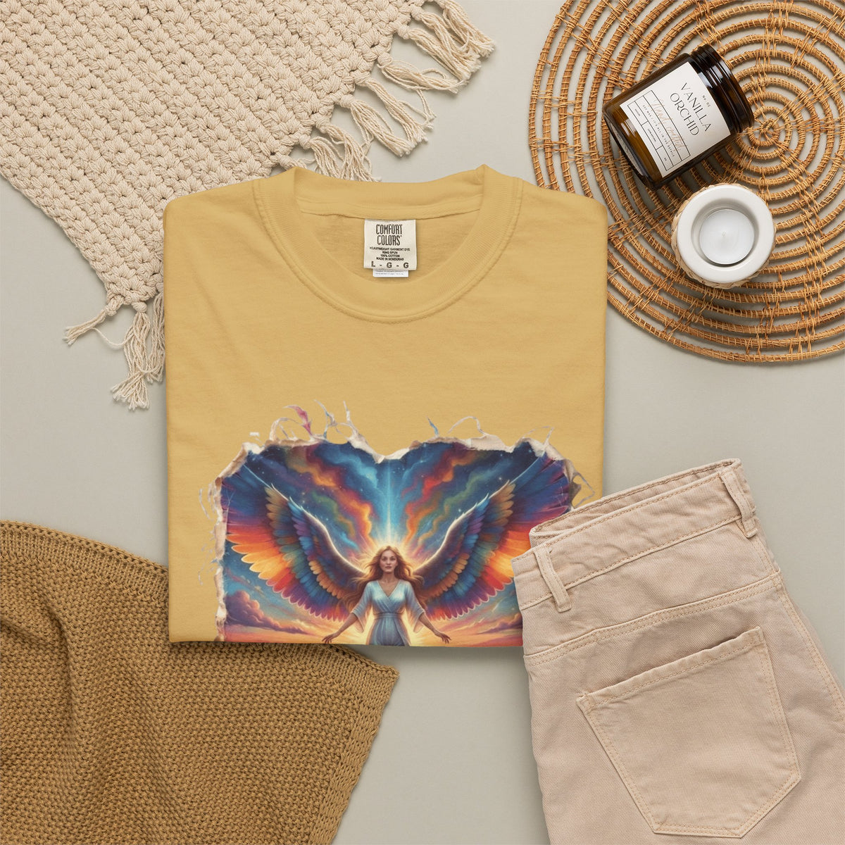 "Rainbow Angel" Unisex Garment-Dyed Tee