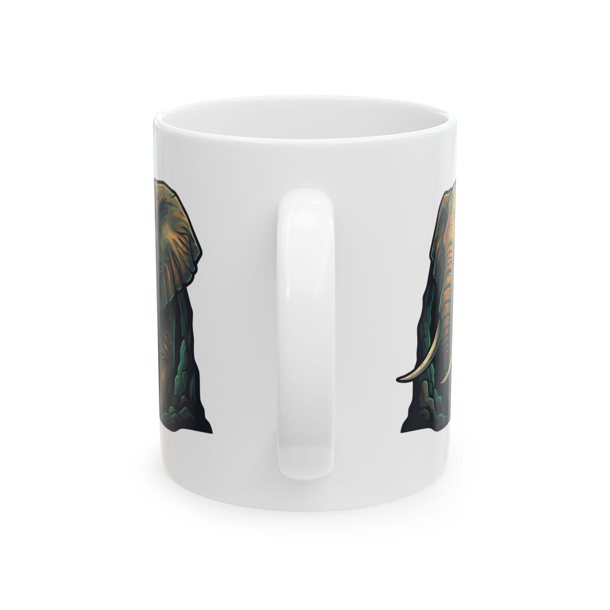 "Grootslang (South African Mythology)" White Ceramic Mug — Graphic