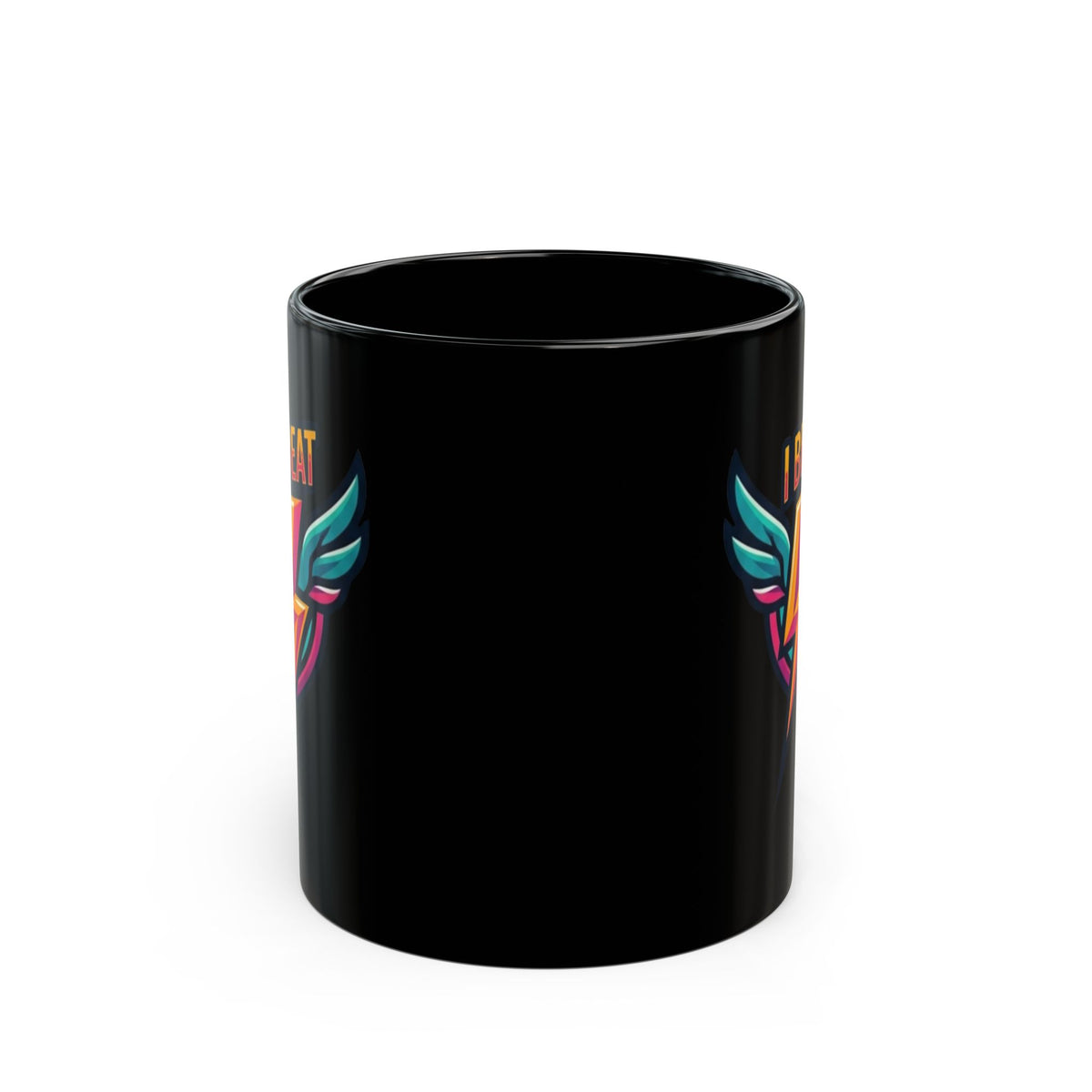 "I Beat Cancer - What is Your Superpower" Black Ceramic Mug — Graphic