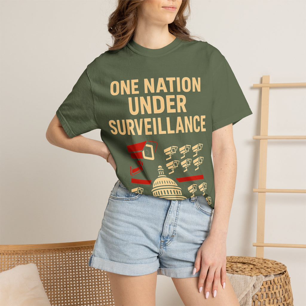 "One Nation Under Surveillance T-Shirt" Unisex Garment-Dyed T-shirt