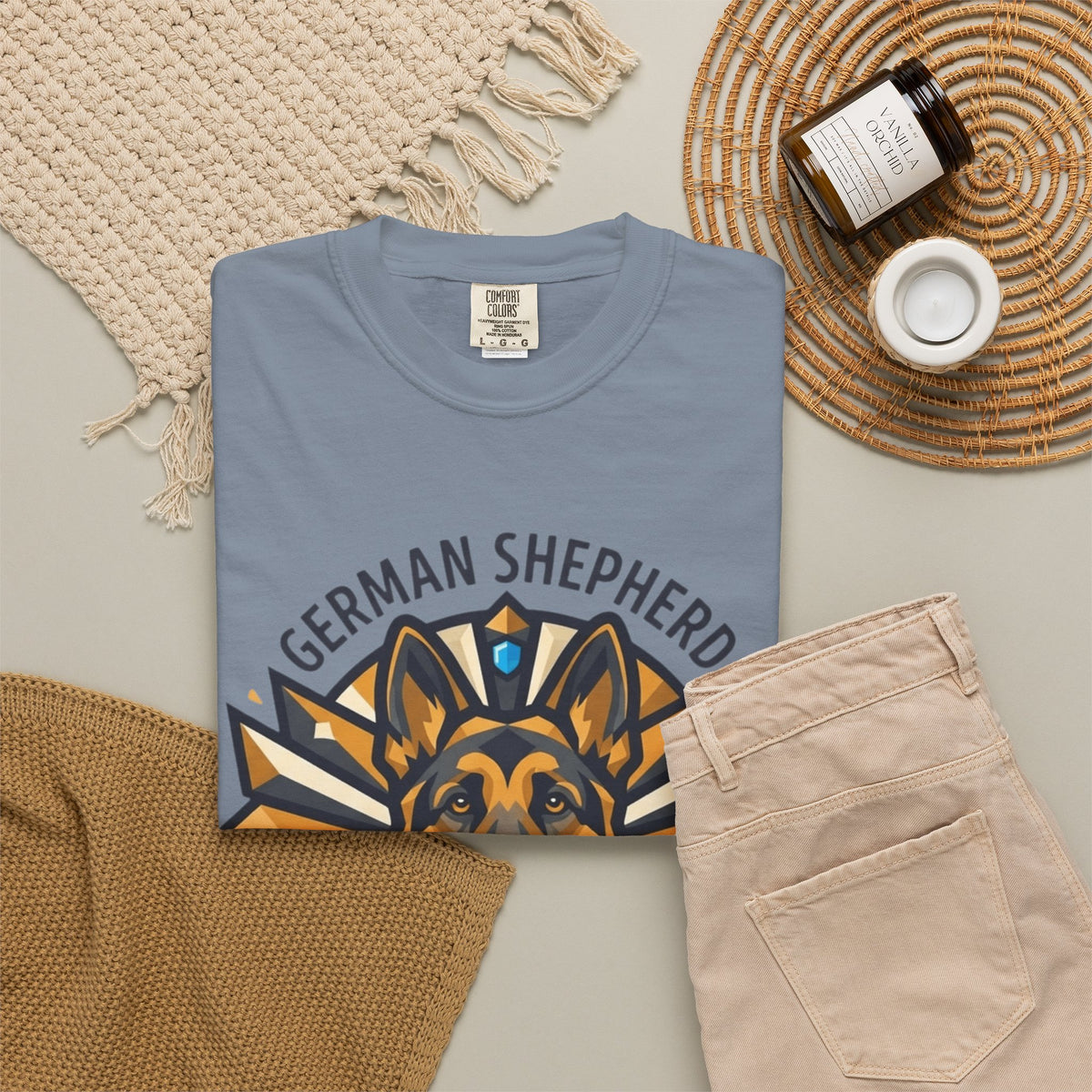 "German Shepherd Guardian Loyal Brave" Unisex Garment-Dyed Tee