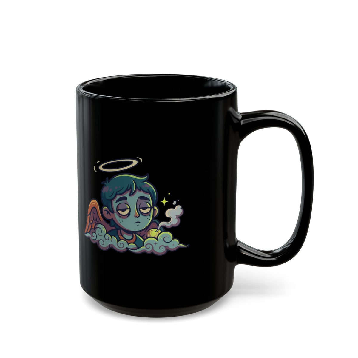 "Hark The Herald Angels" Black Ceramic Mug — Graphic