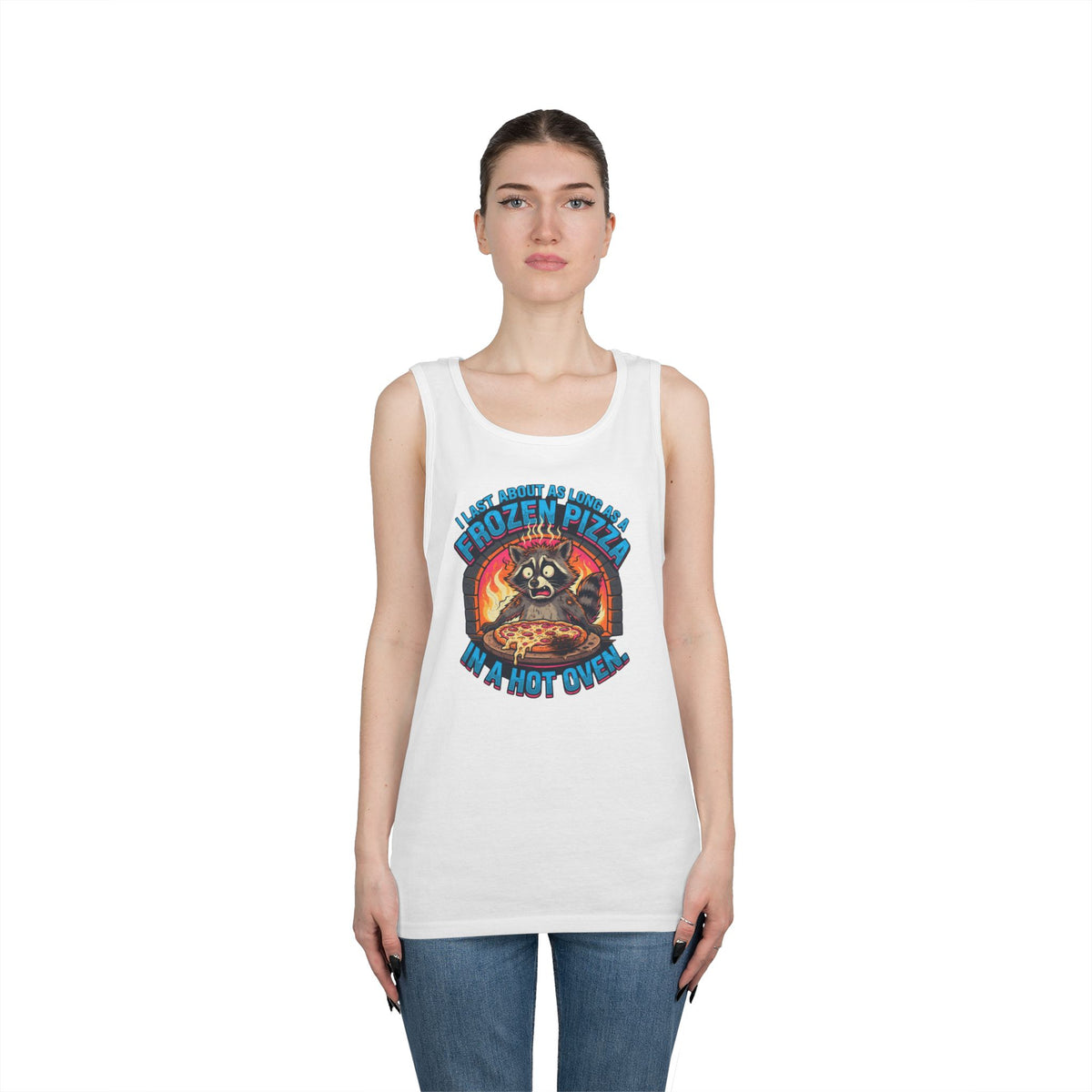 Color: White | Frozen Pizza in a Hot Oven Tank Top
