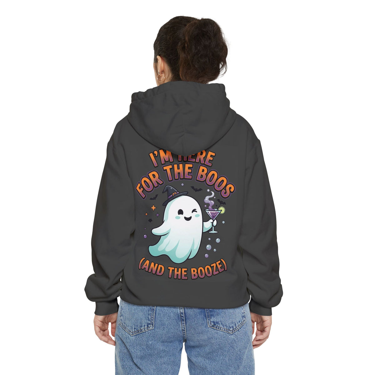 Color: Pepper | I'm Here For The Boos Garment-Dyed Hoodie