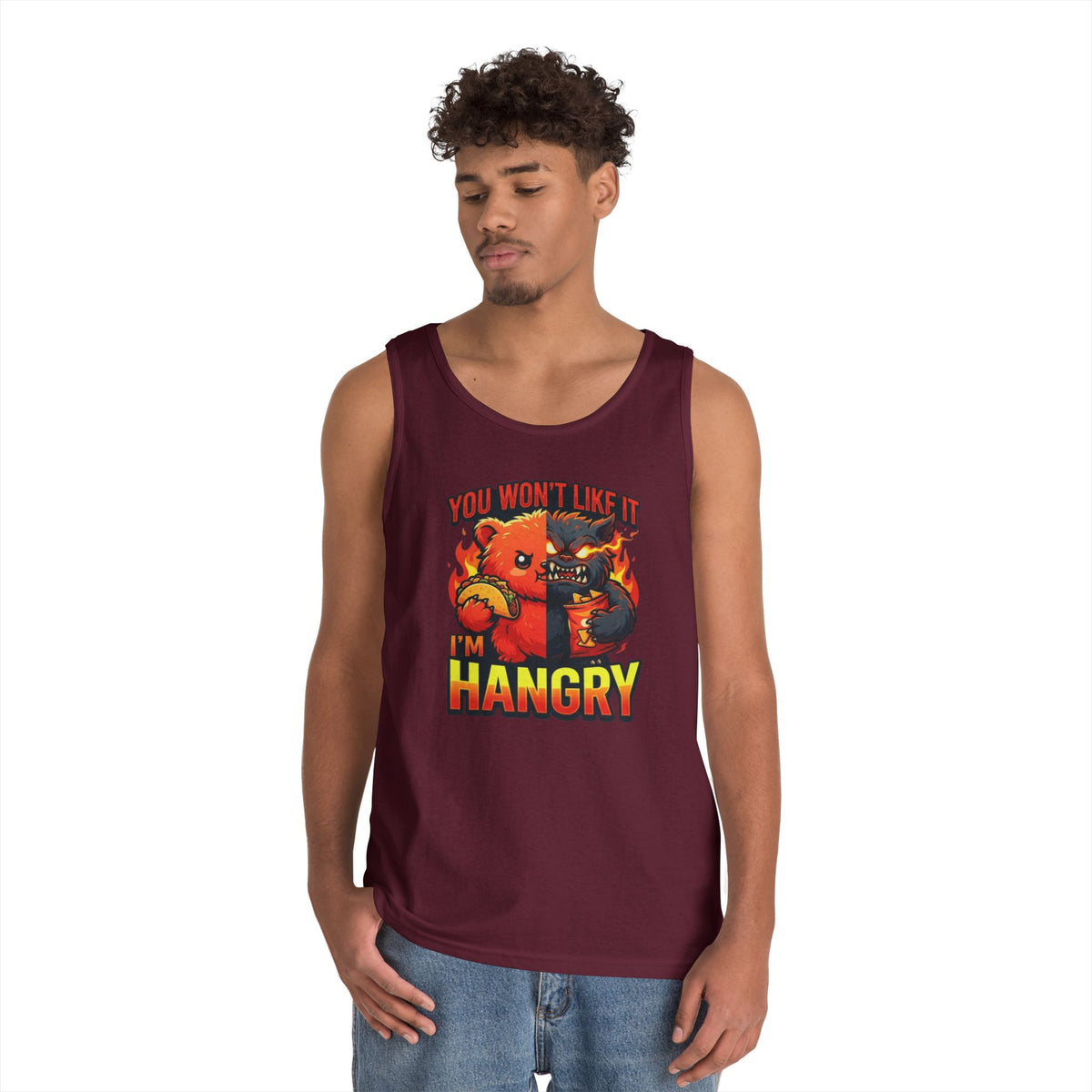 Color: Maroon | You Won't Like It I'm Hangry Tank Top