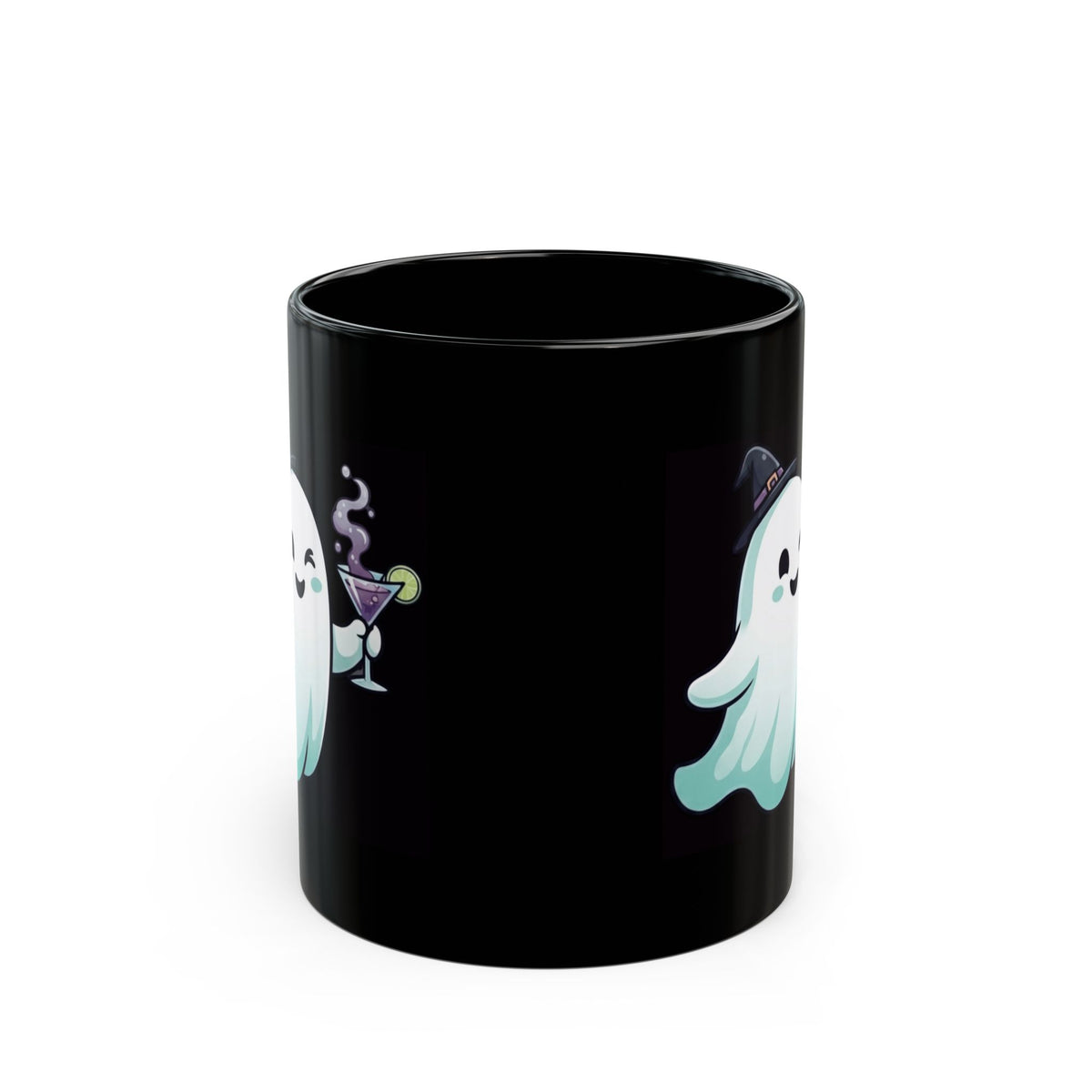 "I'm Here For The Boos" Black Ceramic Mug — Graphic