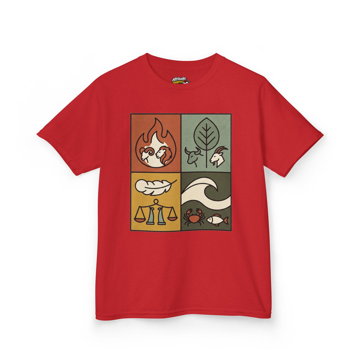 "Four Elements- Fire, Earth, Air, Water" Kids Tee