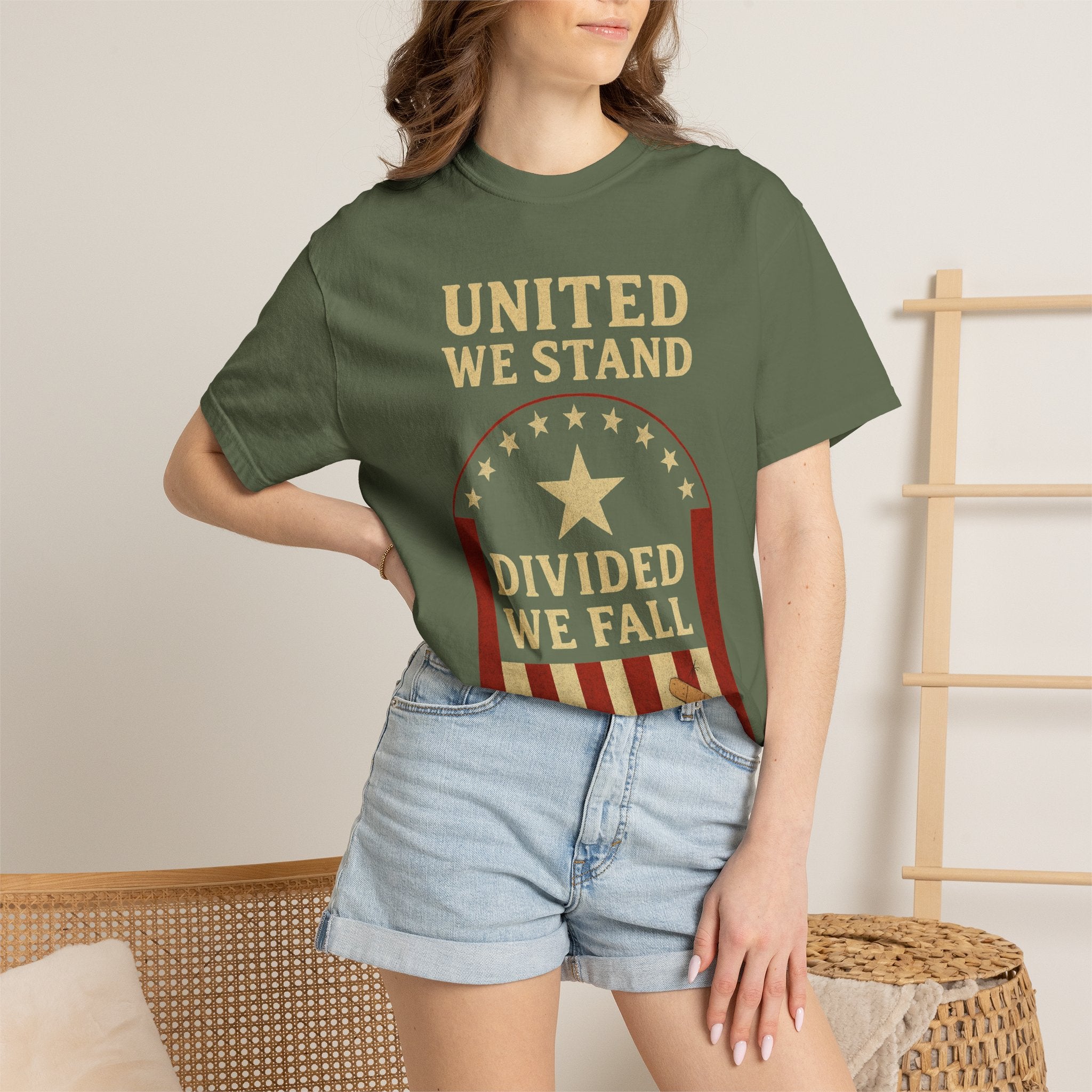 "Divided We Fall" Unisex Garment-Dyed T-shirt
