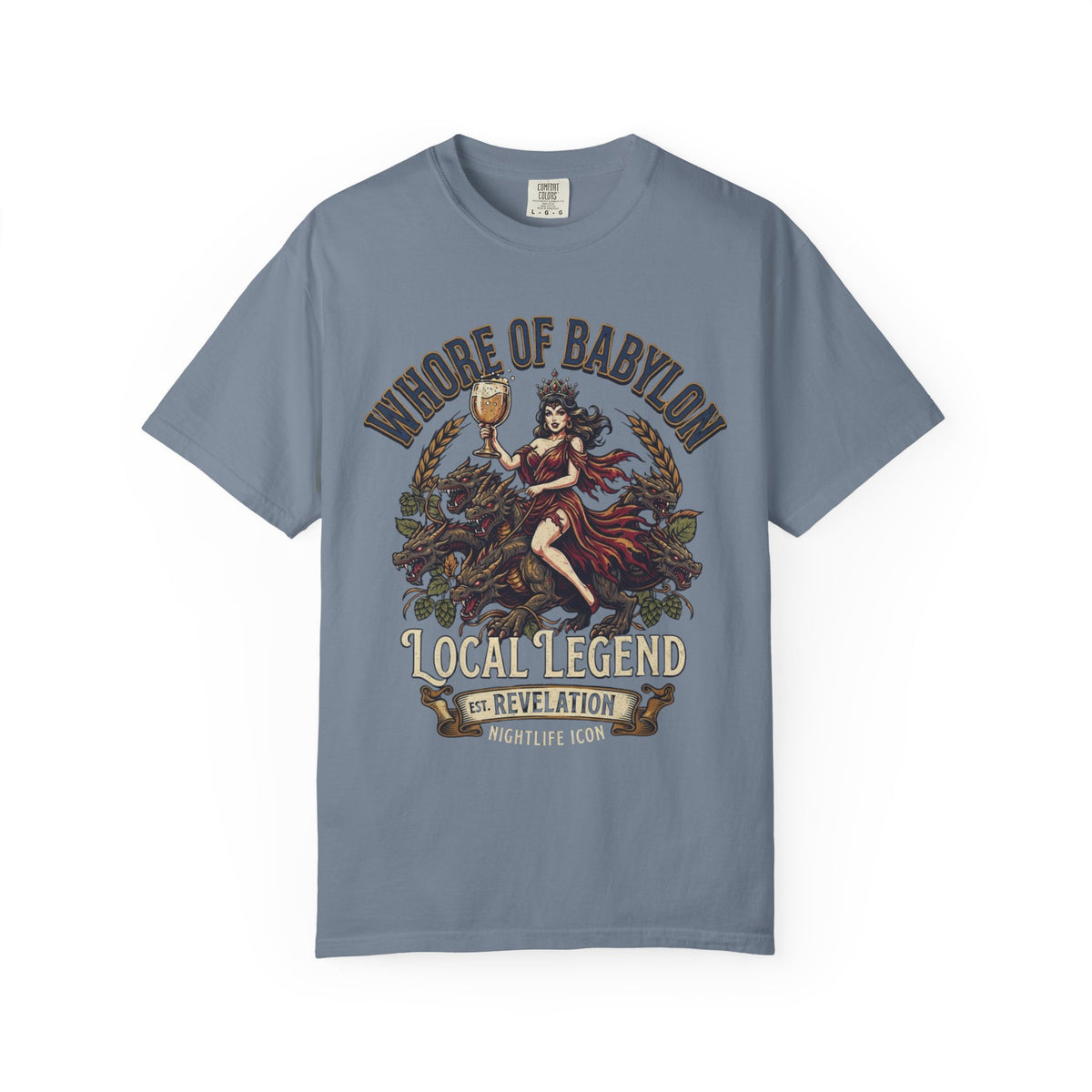 "Good Book Series Whore of Babylon" Unisex Garment-Dyed Tee