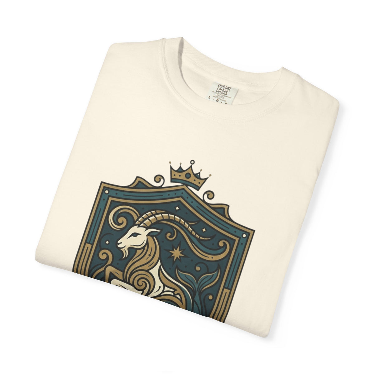 "Capricorn- The Sea-Goat Crest" Unisex Garment-Dyed Tee