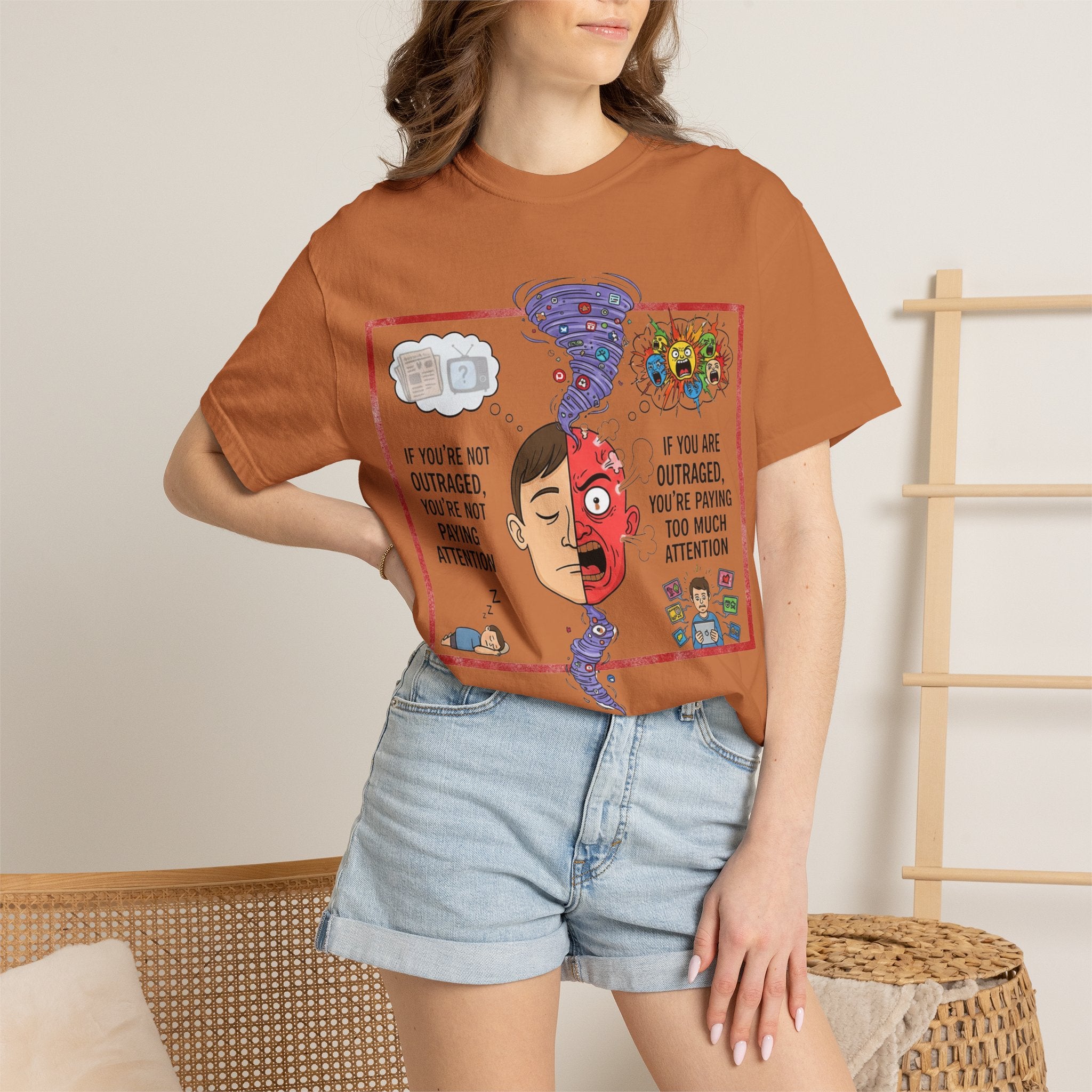 "The Outrage Paradox" Unisex Garment-Dyed T-shirt