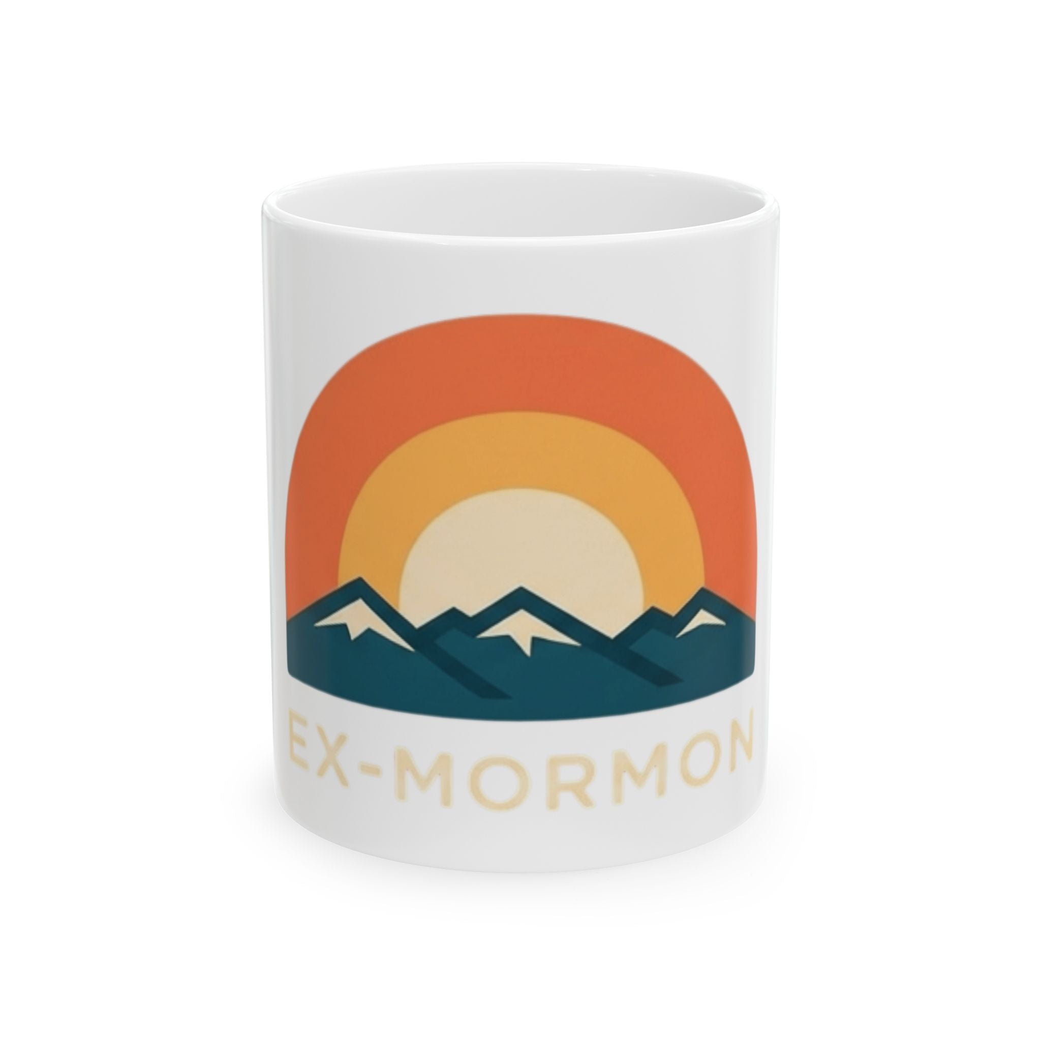 "Ex Mormon" White Ceramic Mug — Graphic