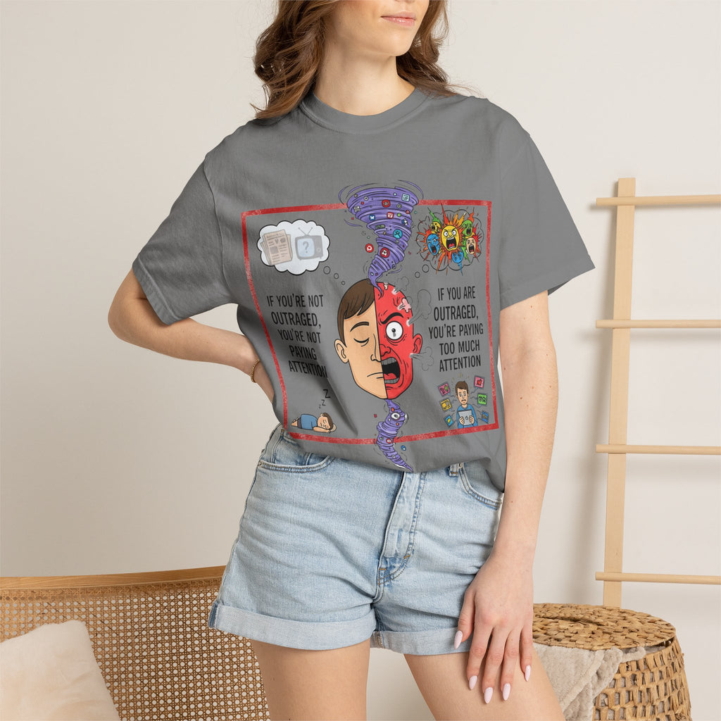 "The Outrage Paradox" Unisex Garment-Dyed T-shirt