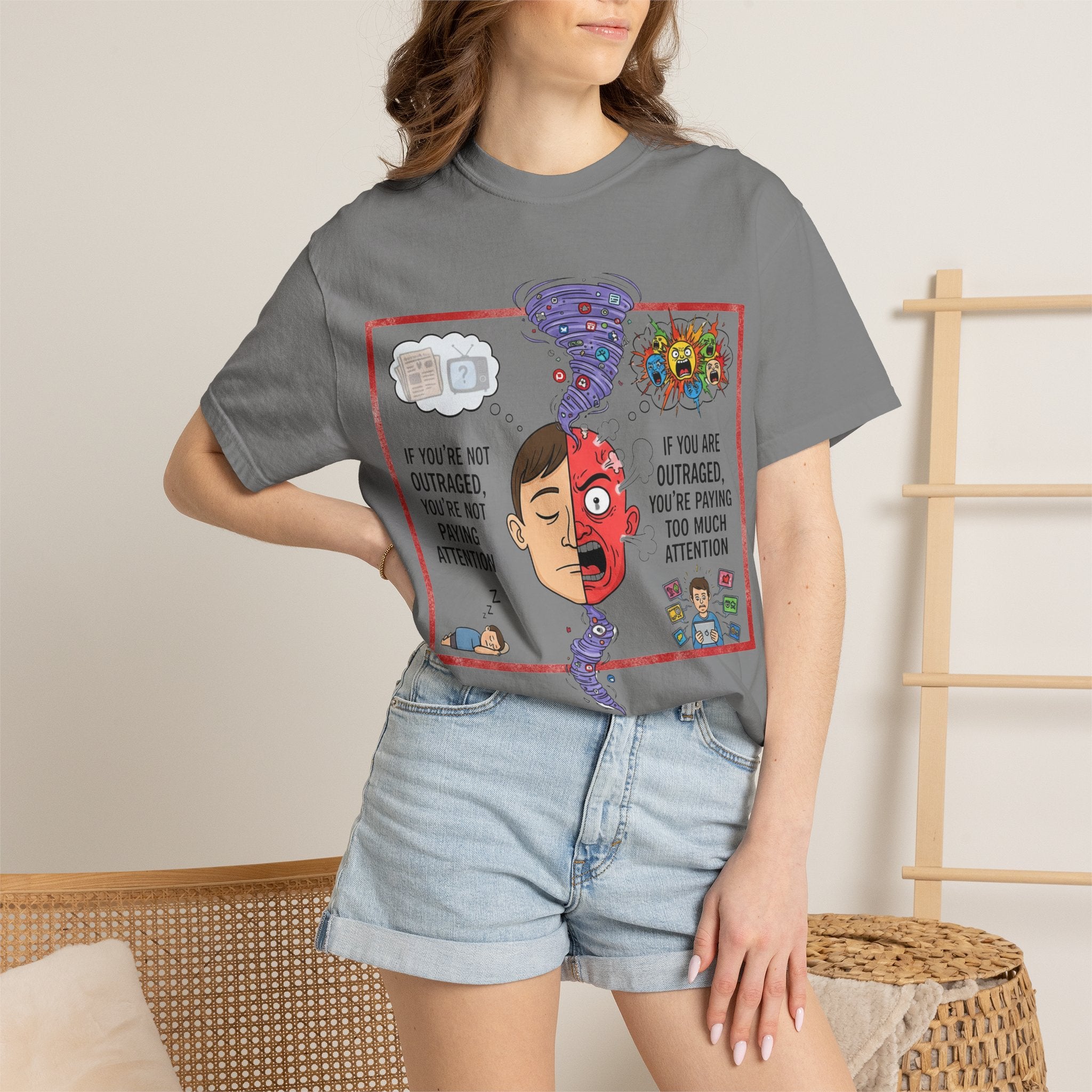 "The Outrage Paradox" Unisex Garment-Dyed T-shirt