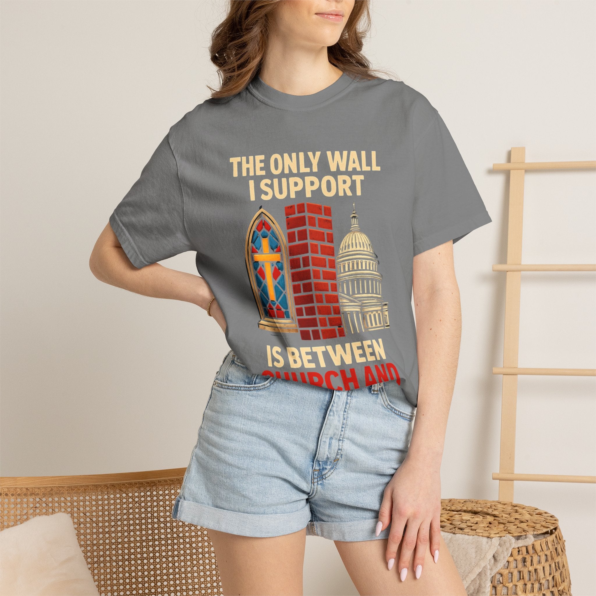 "The Only Wall I Support" Unisex Garment-Dyed T-shirt