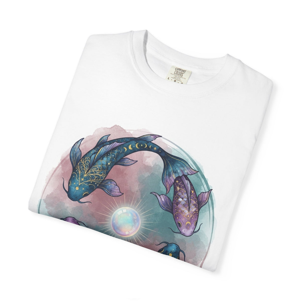 "Pisces The Infinite Fish" Unisex Garment-Dyed Tee