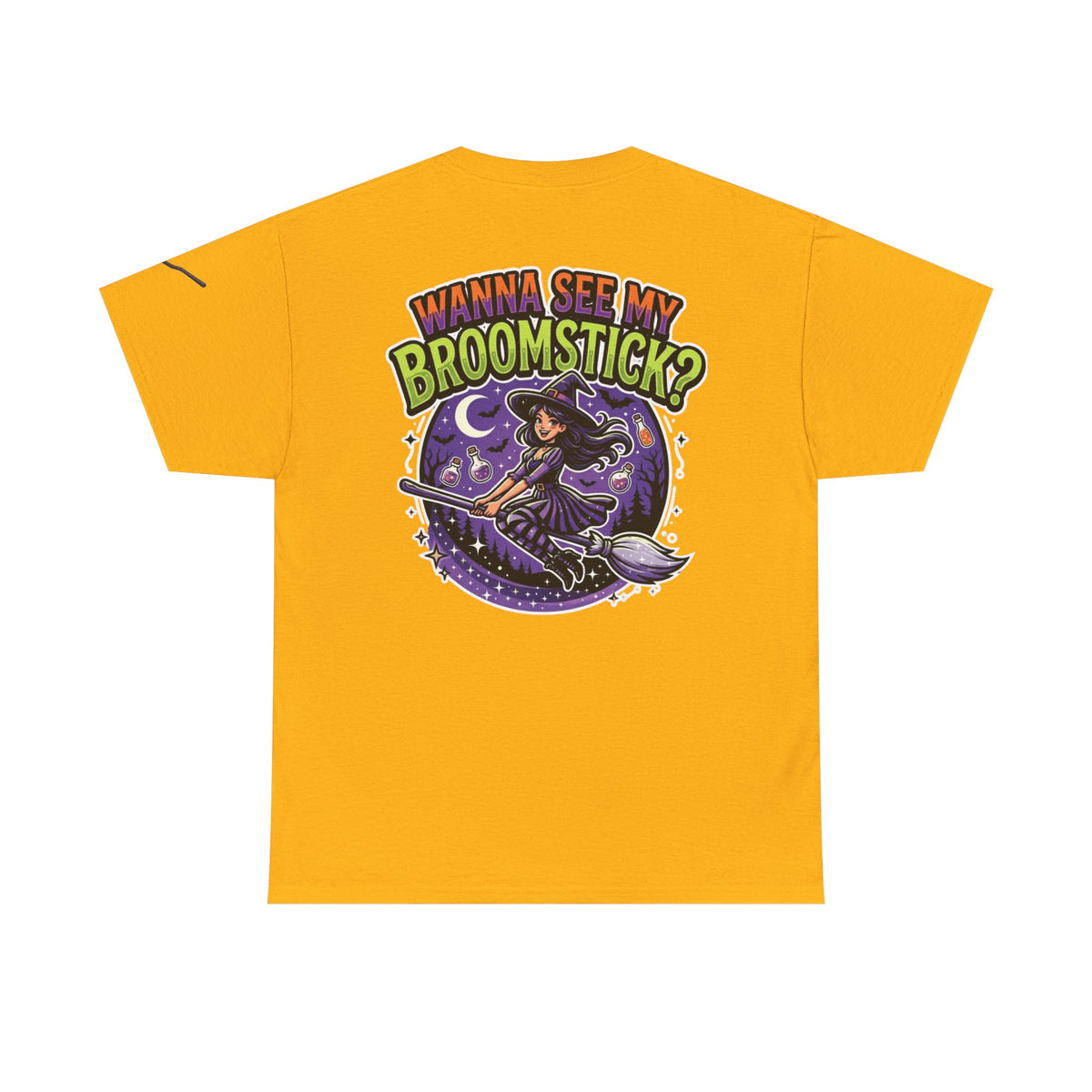 Color: Gold | Wanna See My Broomstick Premium Graphic Tee
