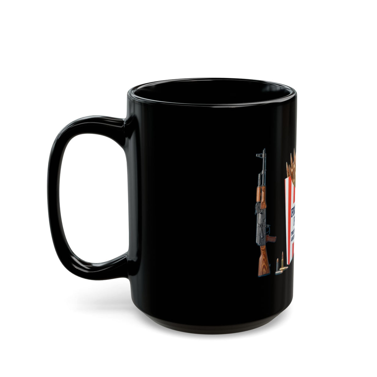 "Freedom Fries" Black Ceramic Mug