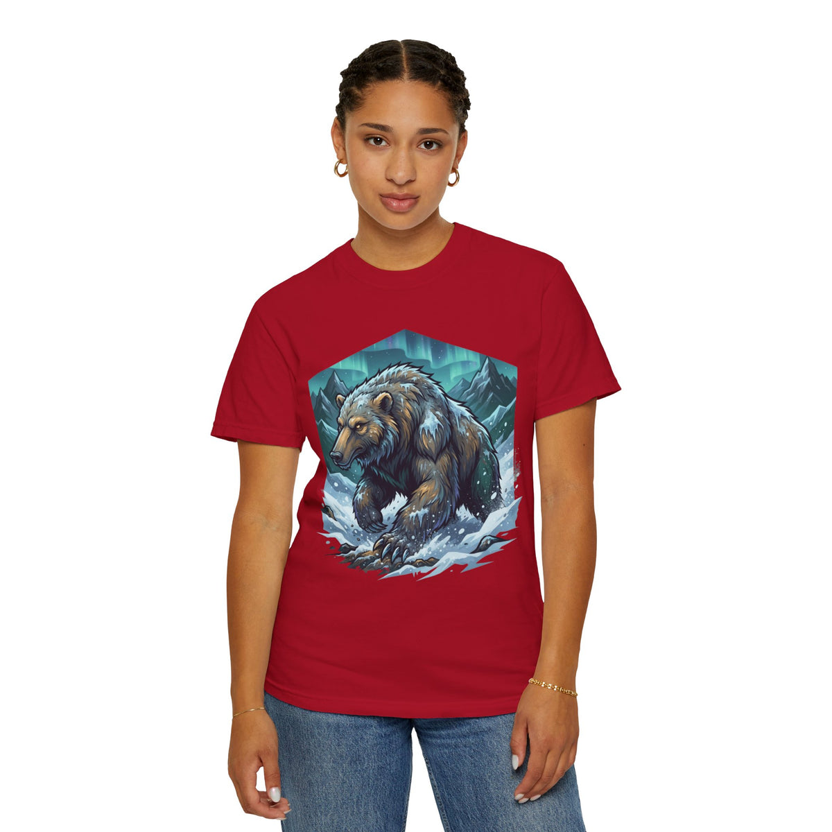 Color: Red | Alioat (Siberian Folklore) Unisex Garment-Dyed Tee