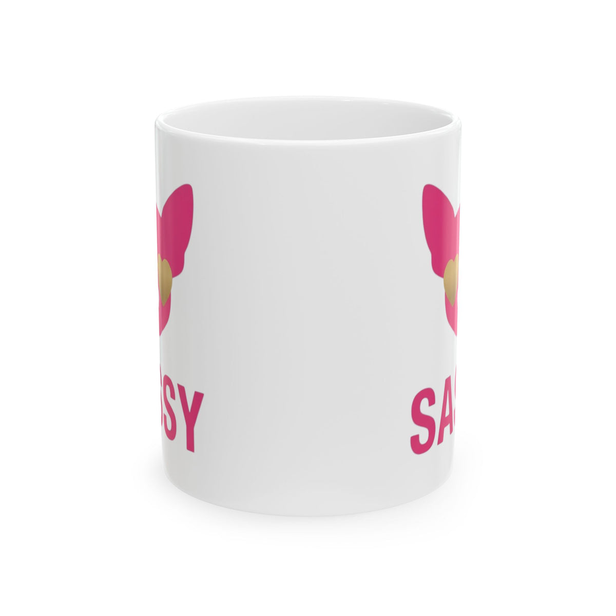 "Sassy Since Birth" White Ceramic Mug — Graphic