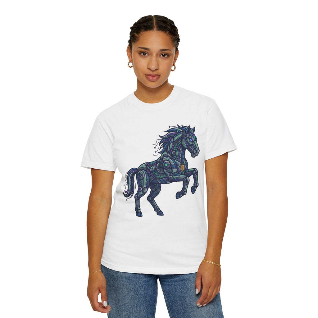 "Cyber Mustang" Unisex Garment-Dyed Tee