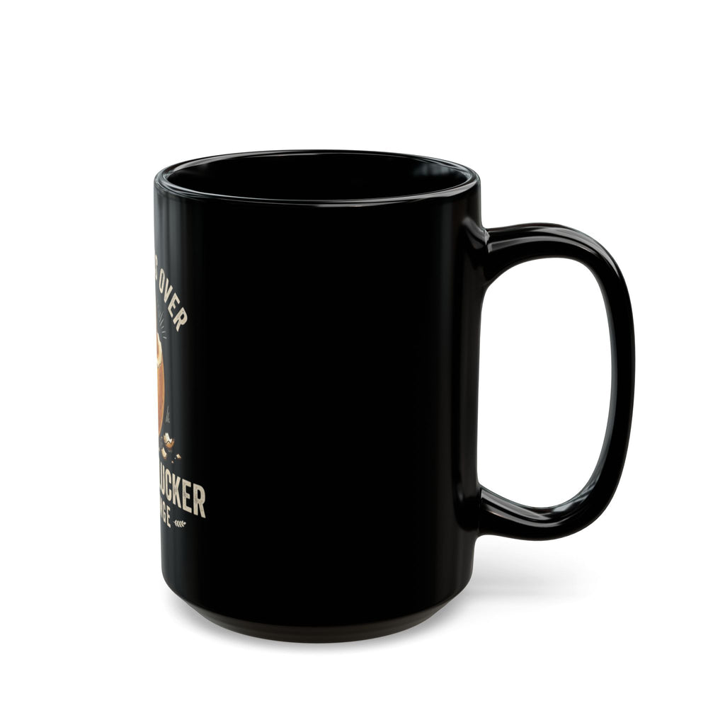 "The Wait is Over" Black Ceramic Mug