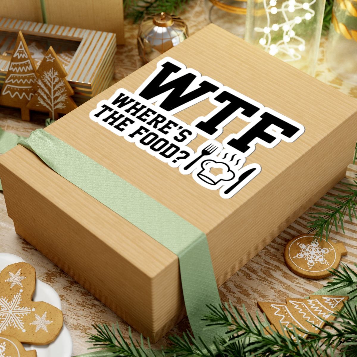Hangry AF: WTF Where's The Food | Kiss-Cut Sticker — AttitudeShirts