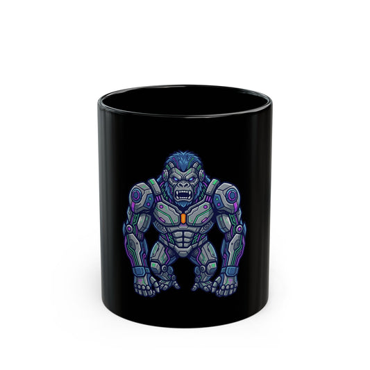 "Cyber Gorilla" Black Ceramic Mug