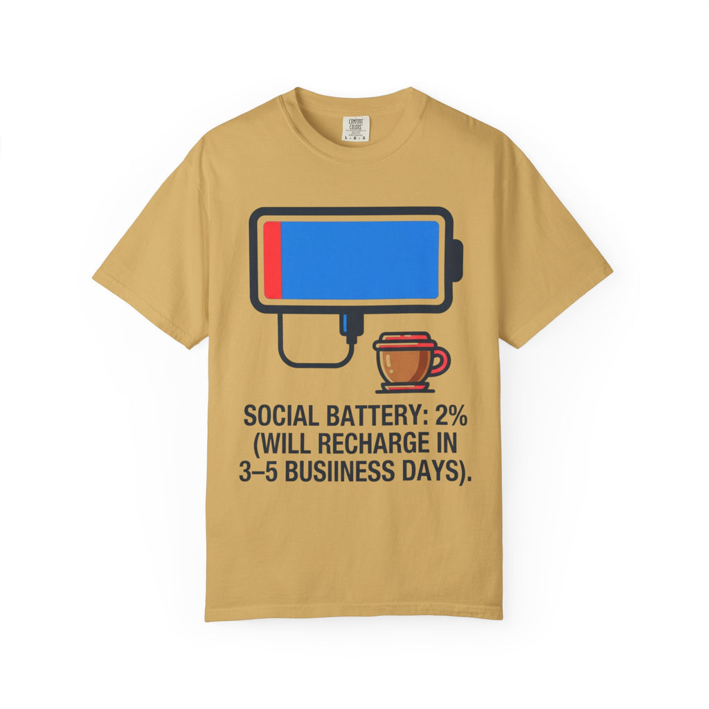 "Social Battery" Unisex Garment-Dyed Tee