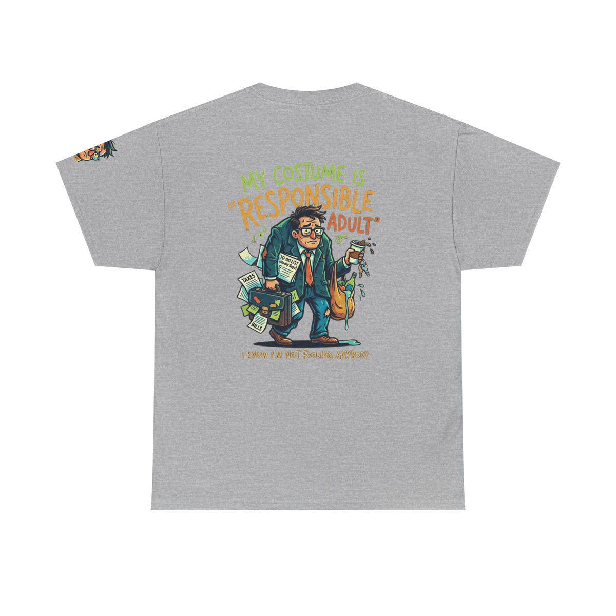 Color: Sport Grey | Responsible Adult Costume Premium Graphic Tee