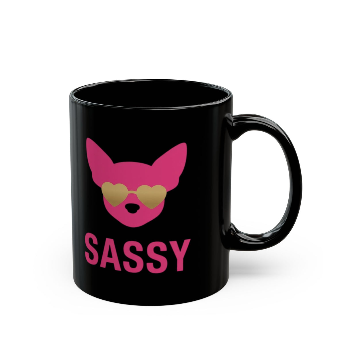 "Sassy Since Birth" Black Ceramic Mug — Graphic