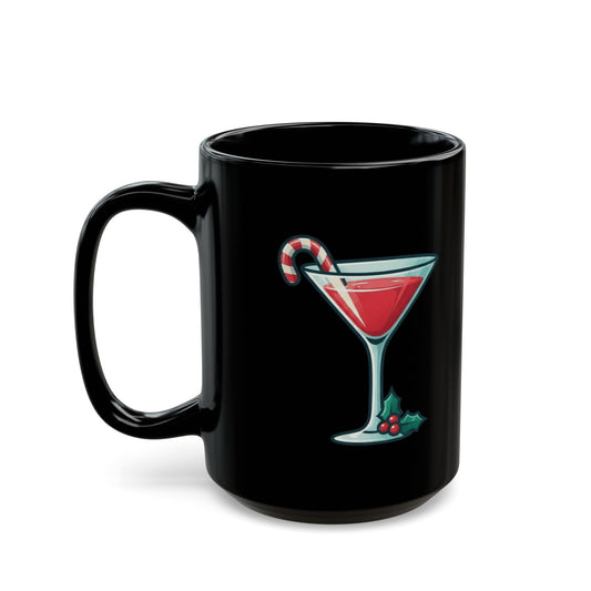 "Christmas Cheer" Black Ceramic Mug — Graphic