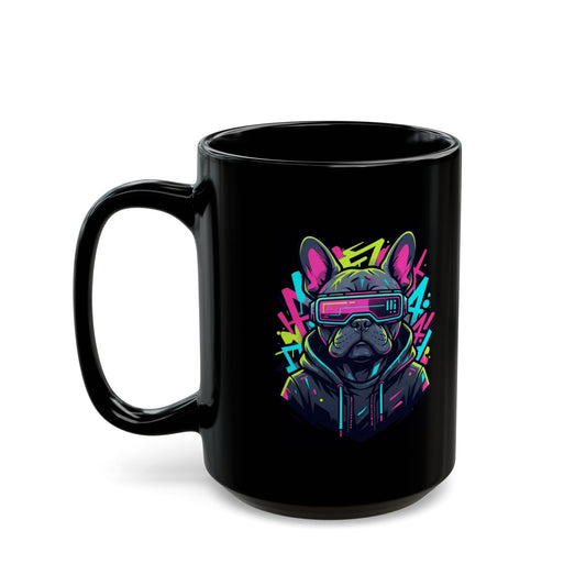 "Cool Pup" Black Ceramic Mug