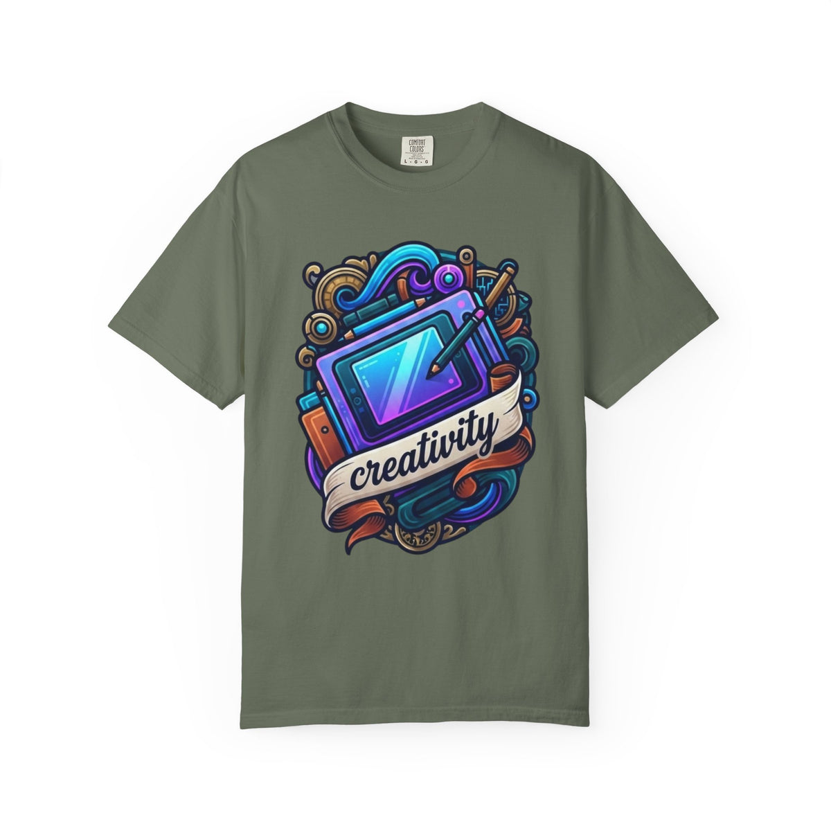 Color: Moss | Creativity Unisex Garment-Dyed Tee