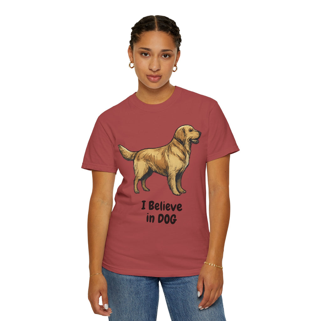 "I Believe in DOG" Unisex Garment-Dyed T-shirt