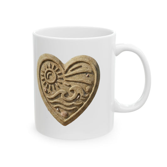 "I Luv The Beach" White Ceramic Mug — Graphic